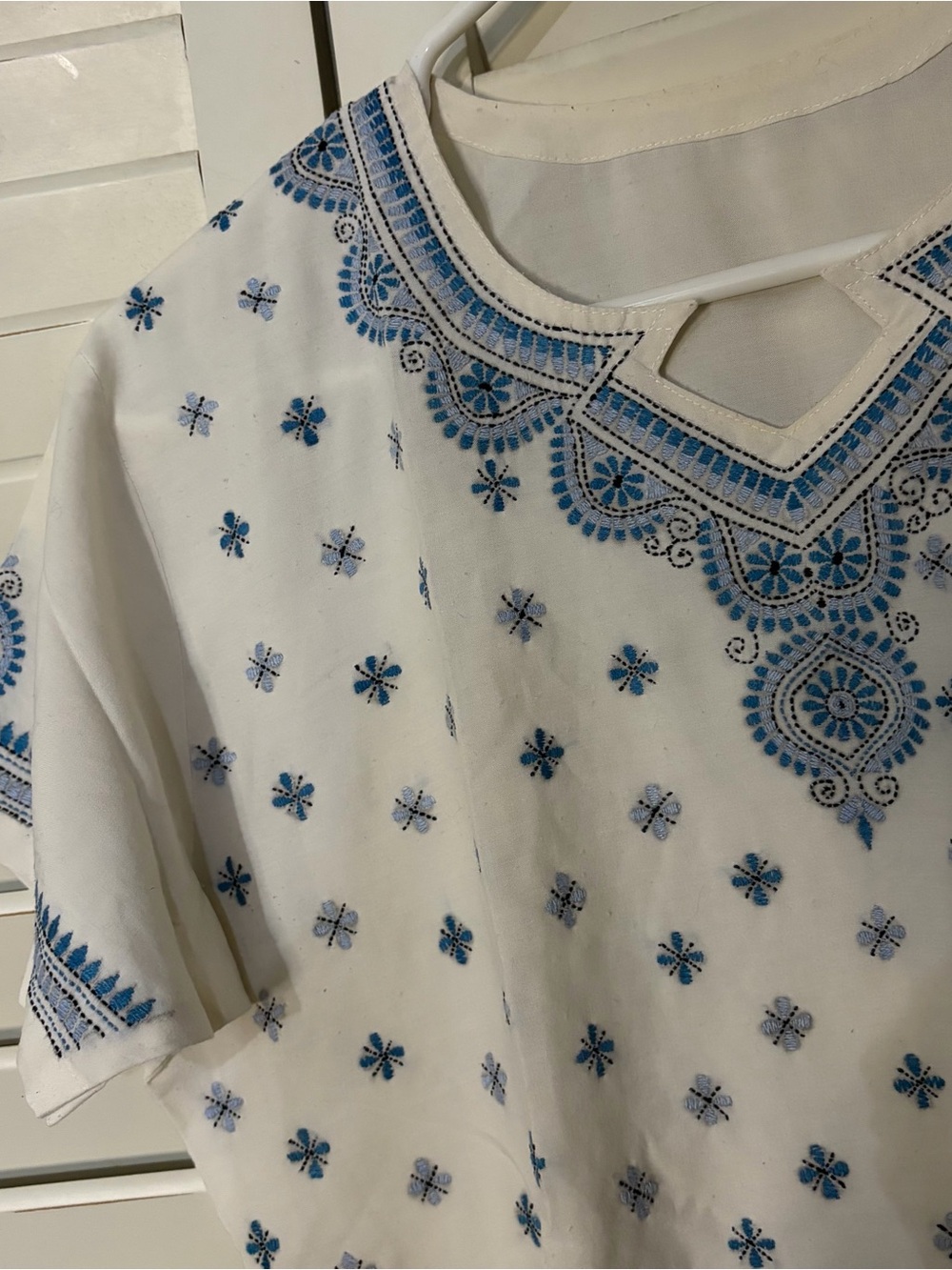 Two Handmade Vintage Embroidered Boho Tunic Tops - Picture 7 of 7